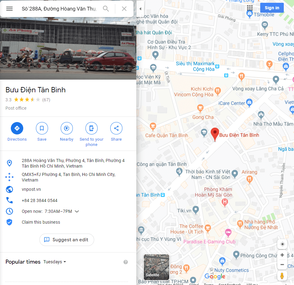 Bưu điện quận tân bình