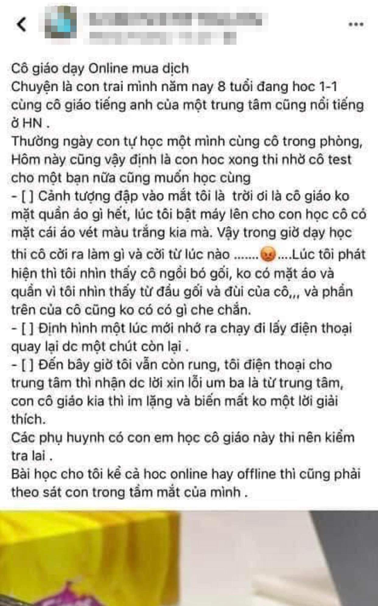Giáo viên tiếng anh không mặc quần áo