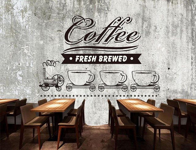 Giấy dán tường quán cafe
