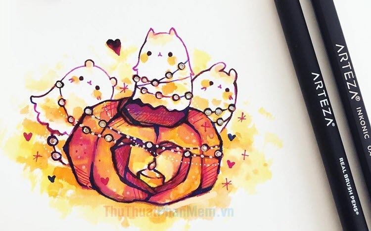 Hình vẽ halloween dễ thương