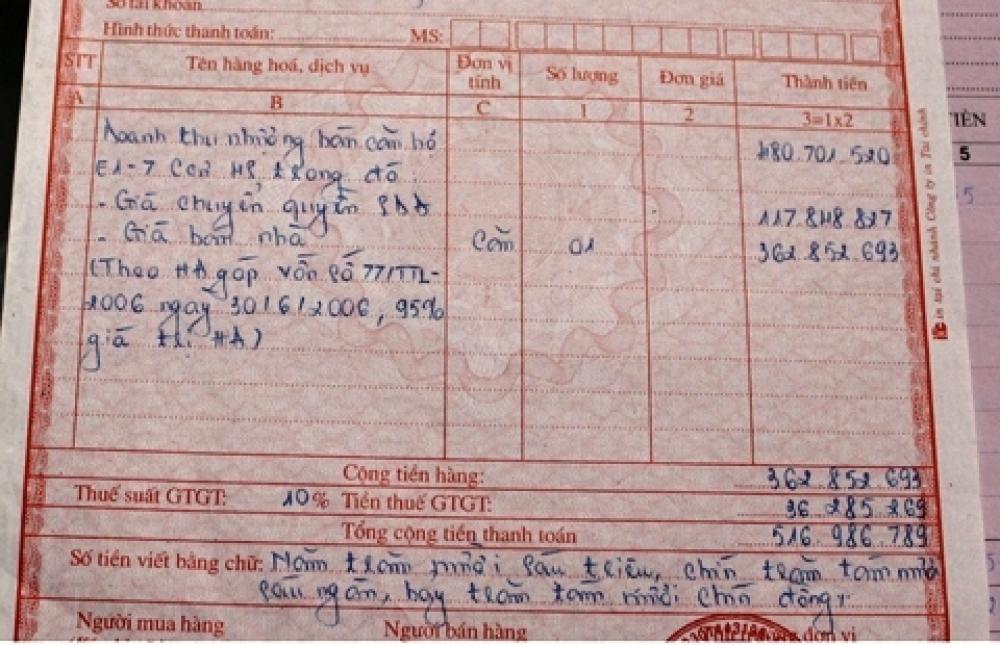 Hóa đơn viết tay