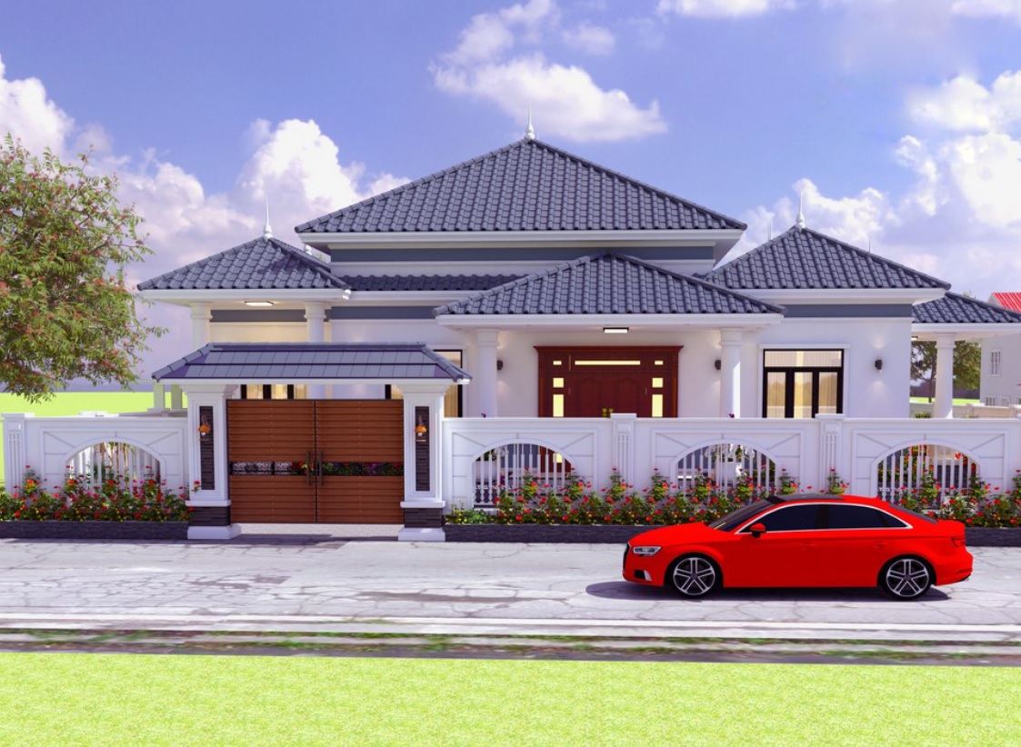 Mẫu nhà vườn 200m2 đẹp