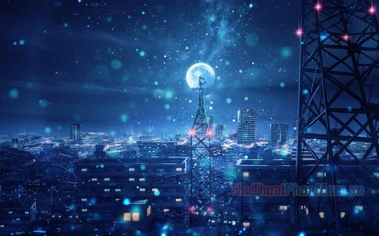 Hình ảnh bầu trời đêm anime đẹp - DYB