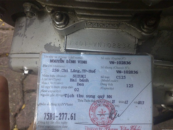 Số khung số máy