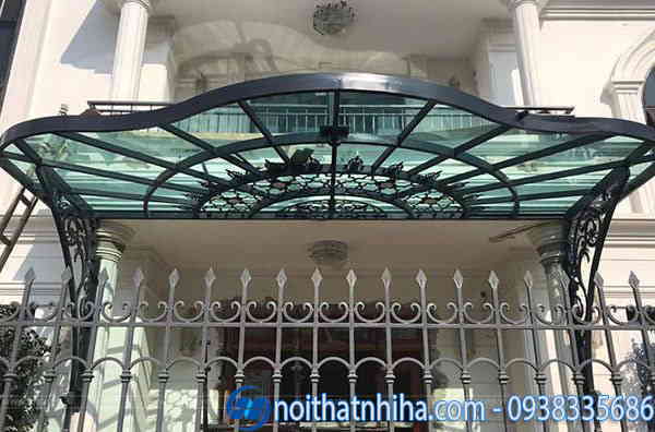 Thiết kế mái che sân trước nhà ống