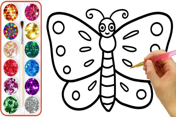 Bộ sưu tập tranh tô màu con bướm cho bé gái  Tranh Tô Màu cho bé