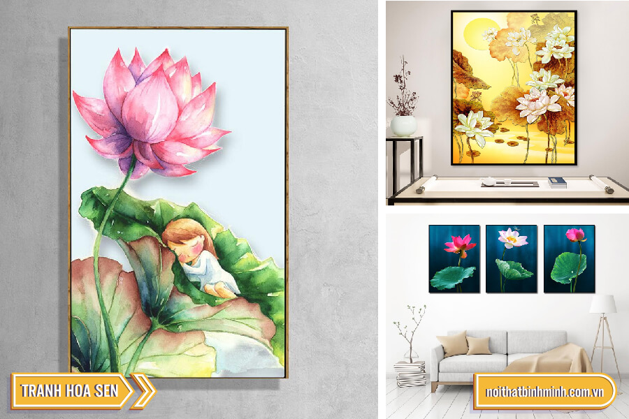 Tranh hoa sen 3d