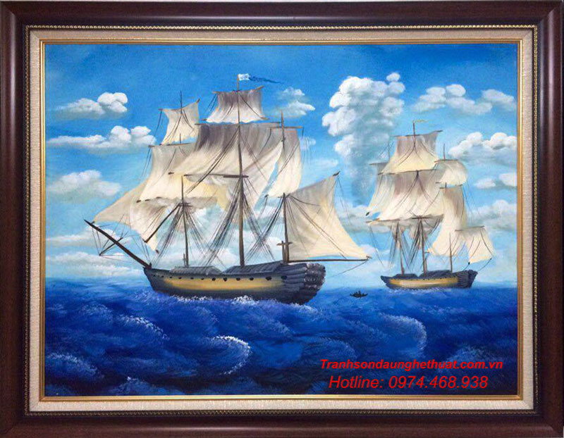 Tranh sơn dầu thuận buồm xuôi gió