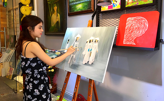 Tranh sơn dầu vẽ tay