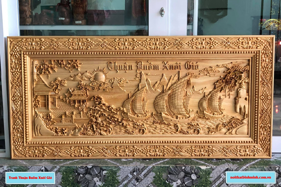 Tranh thuận buồm xuôi gió gỗ