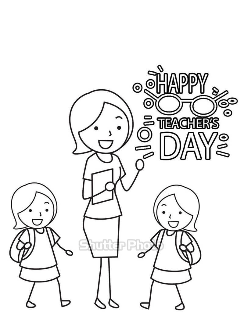 Tranh tô màu nghề giáo viên