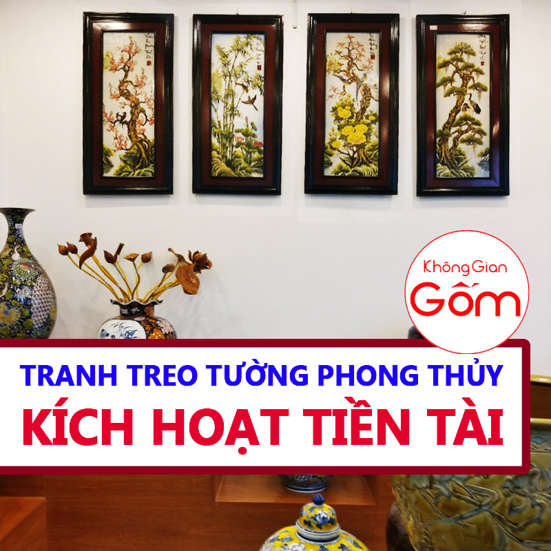 Tranh tứ quý treo phòng thờ