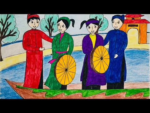 Vẽ Tranh Đề Tài Lễ Hội | Vẽ Tranh Ngày Tết | Vẽ Tranh Lễ Hội Hội Lim | Tổng  Hợp Những Tài Liệu Về Vẽ Tranh Đề Tài Ngày Tết Và