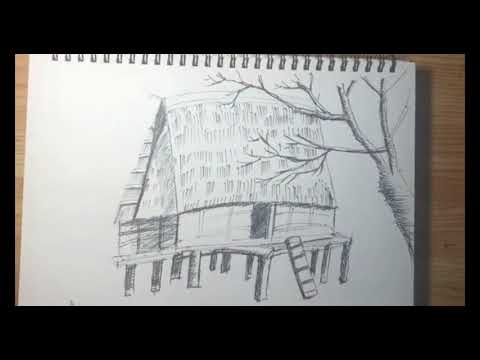 Vẽ nhà sàn đơn giản