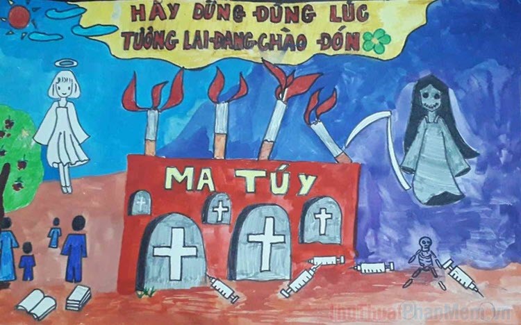 Vẽ tranh phòng chống ma túy đơn giản